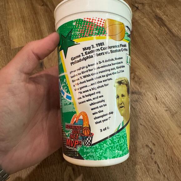 Vintage 1993 McDonald's Collector Cup - Larry Bird MVP Boston Celtics - Picture 2 of 4